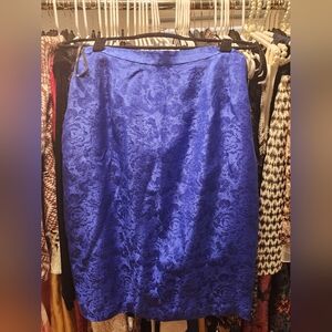 Elegant Blue Floral Skirt